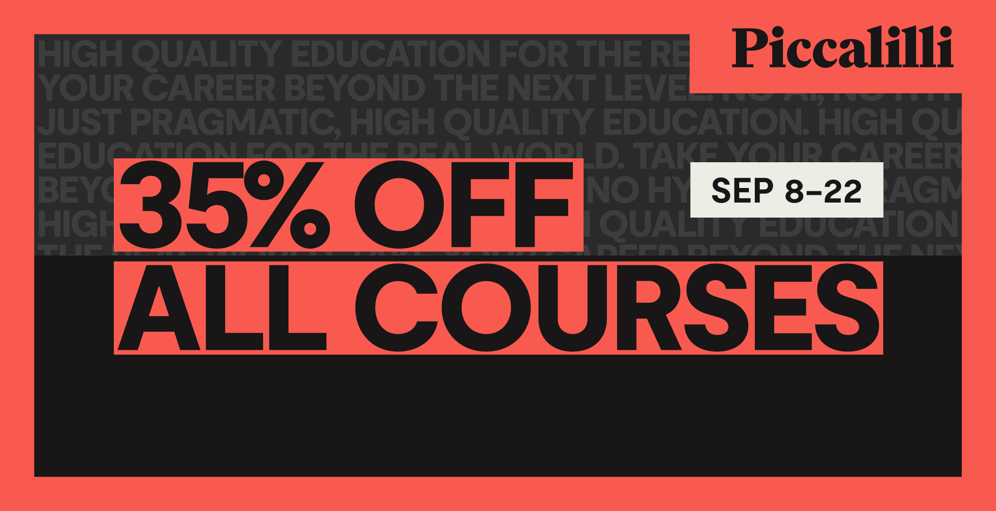 Save 35% on all courses for two weeks only
