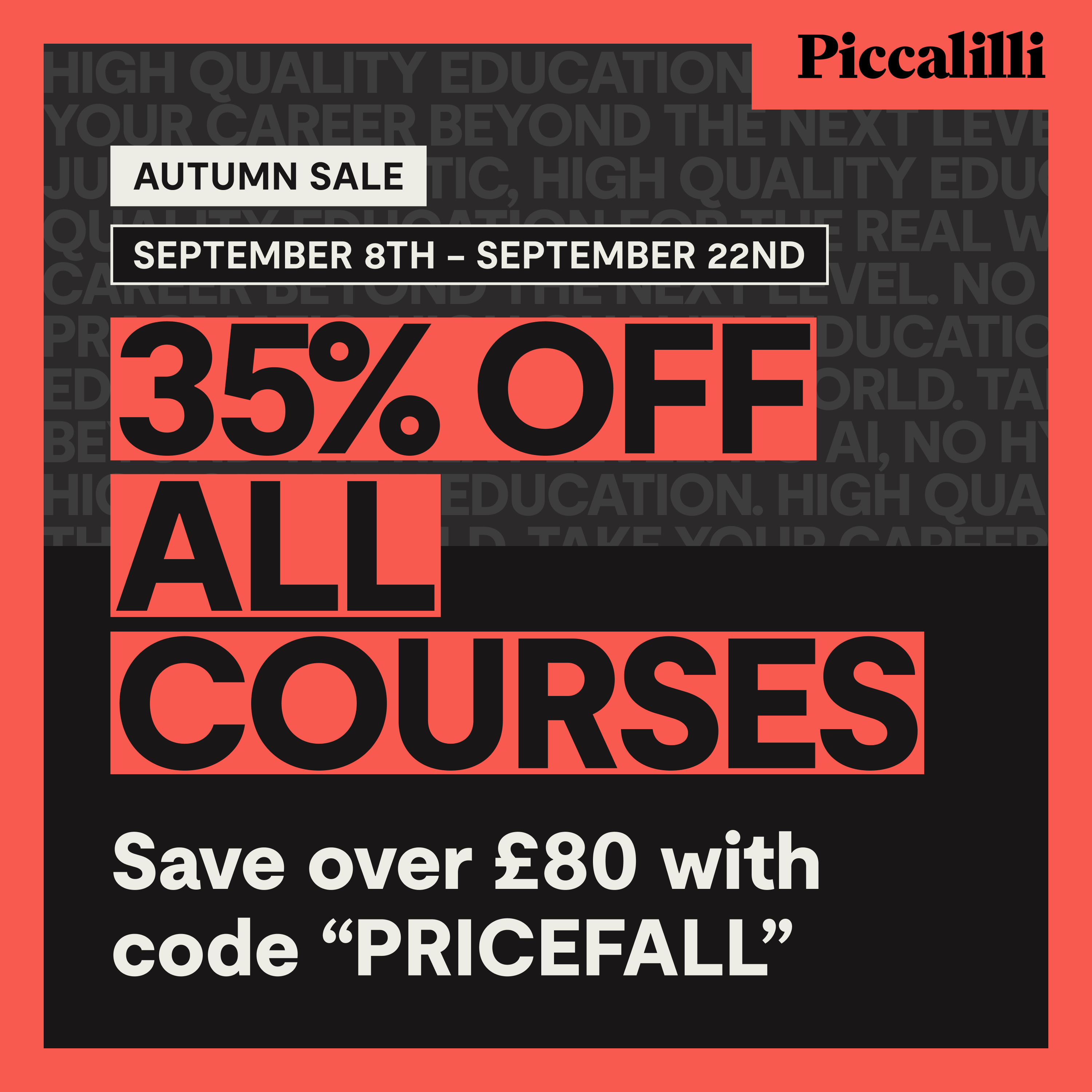 Save 35% on all courses